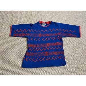 Vintage Freeze Max Active Kids Blue Geometric Zigzag T-Shirt skate surf‎ 90's 8